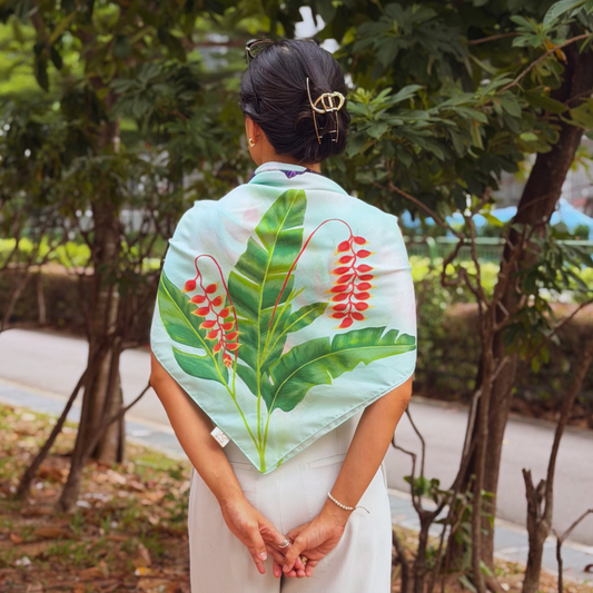 Heliconia Dream 110x110 cm Square Scarf