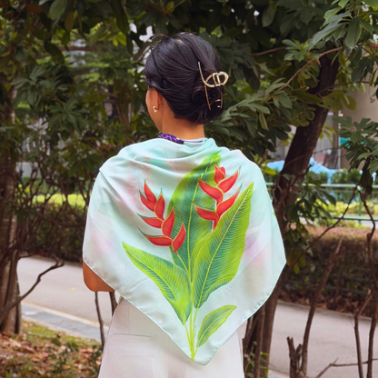 Heliconia Dream 110x110 cm Square Scarf
