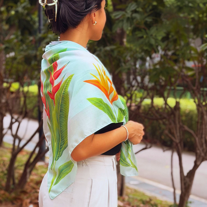 Heliconia Dream 110x110 cm Square Scarf
