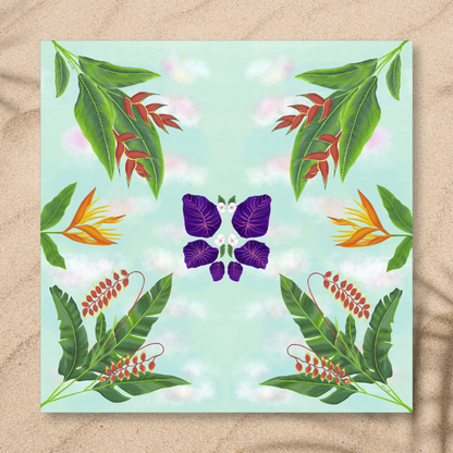 Heliconia Dream 70x70 cm Square Scarf