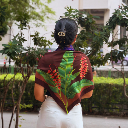 Heliconia Dream 110x110 cm Square Scarf