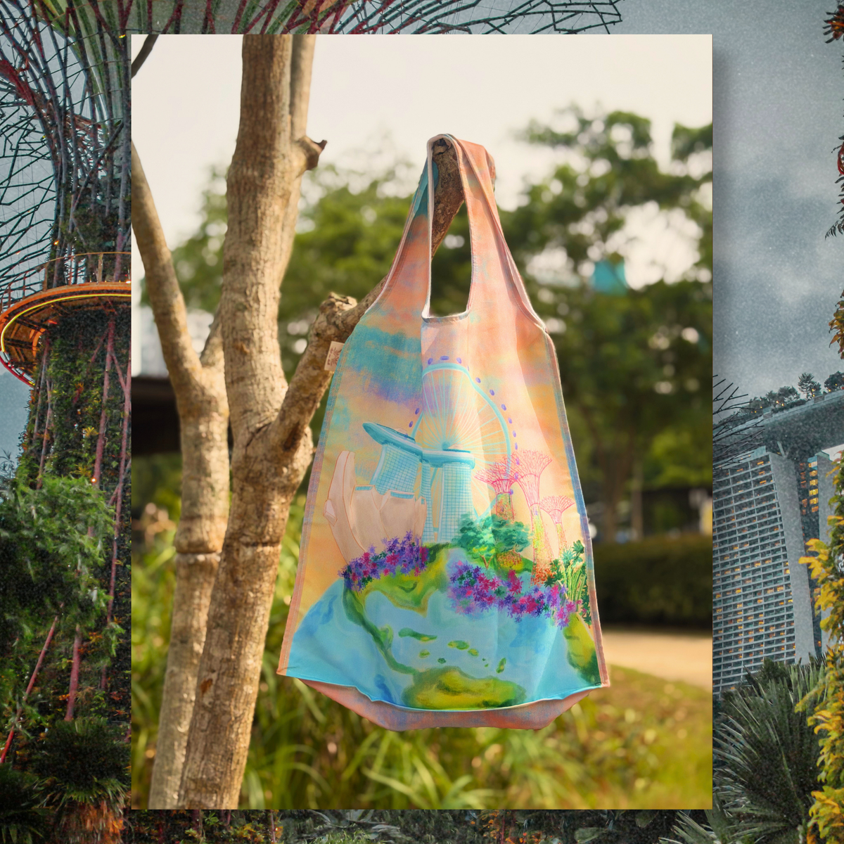 Earthy Marina Medium Foldable Shopping Bag