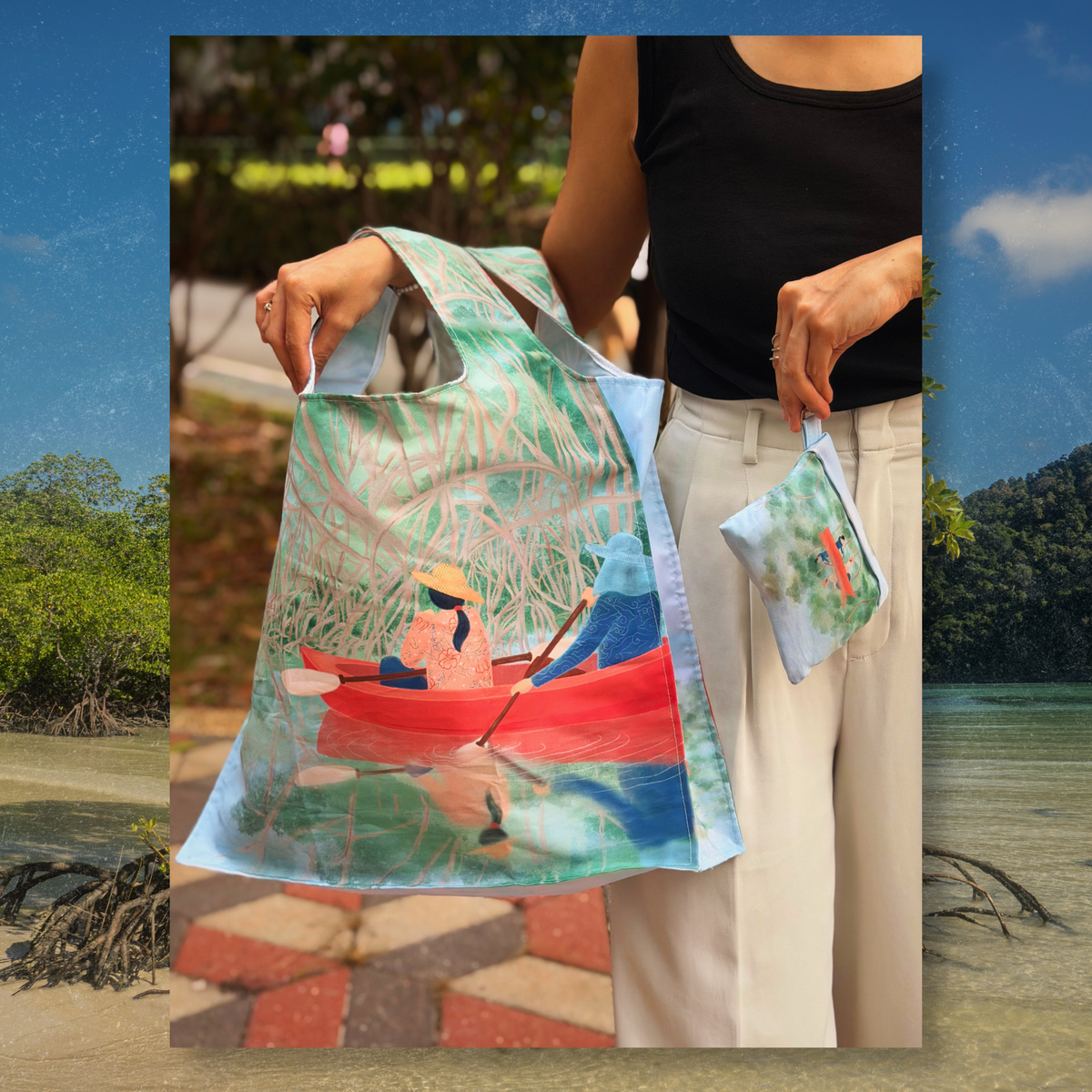 Mangrove Serenity Large Foldable Shopping Bag
