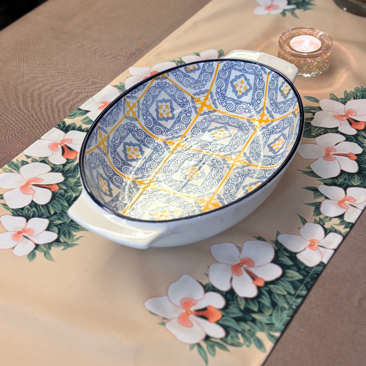 Orchid Elegance Table Runner