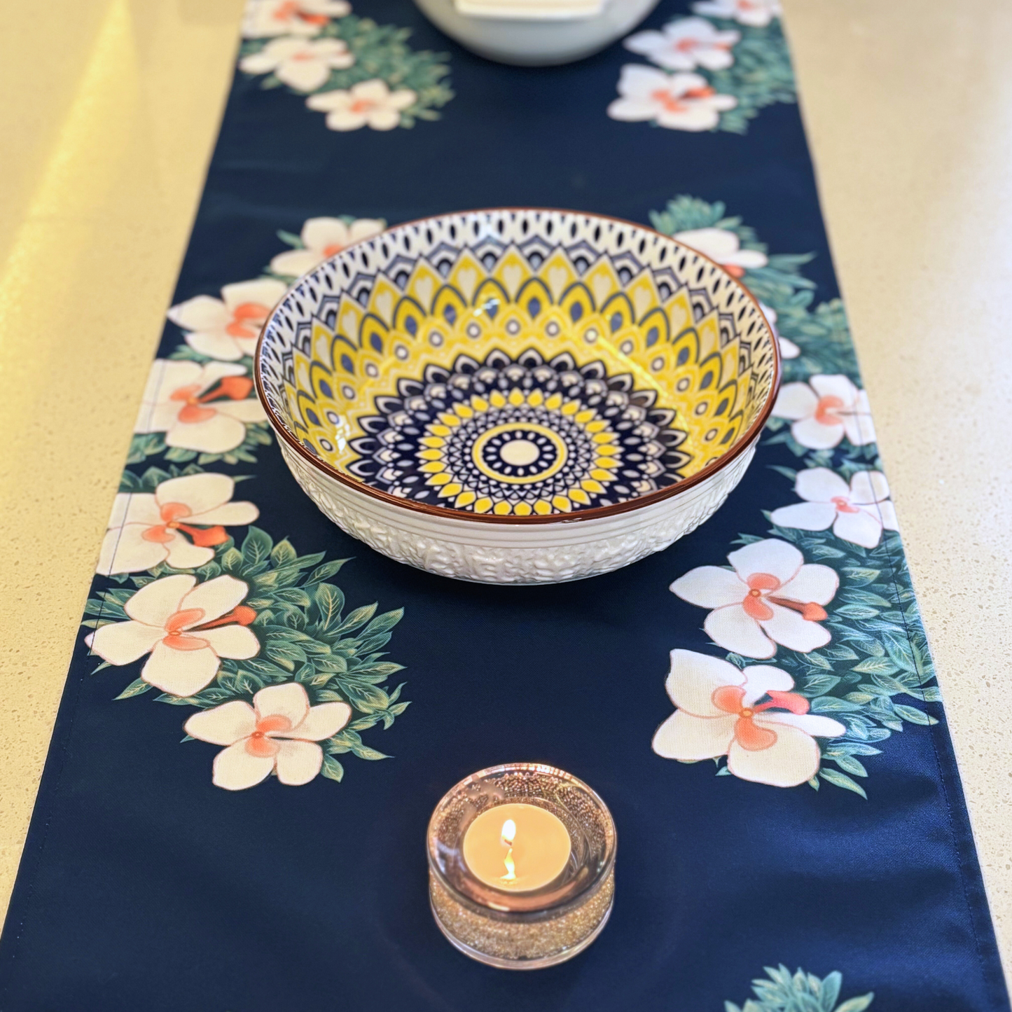 Orchid Elegance Table Runner