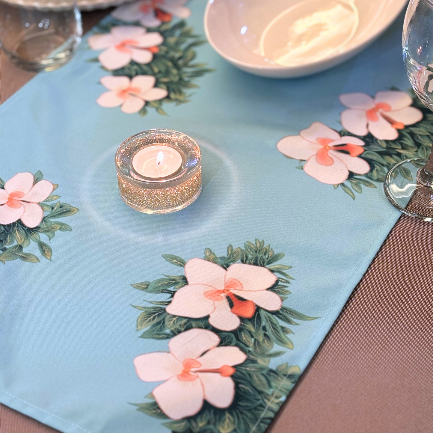 Orchid Elegance Table Runner